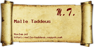 Malle Taddeus névjegykártya